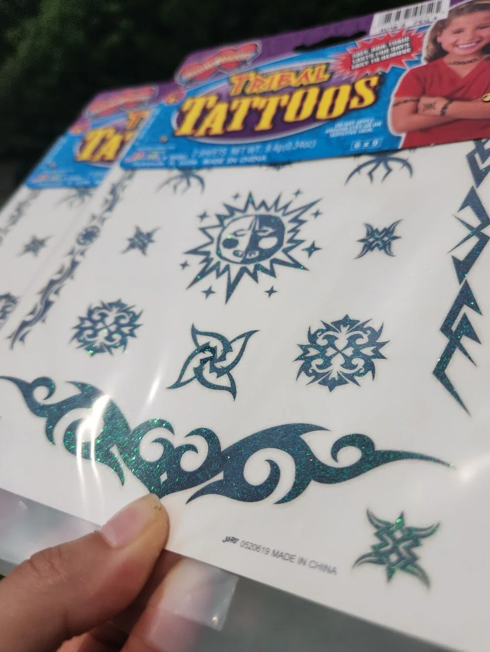 Tribal Glitter Temporary Tattoo Sheet